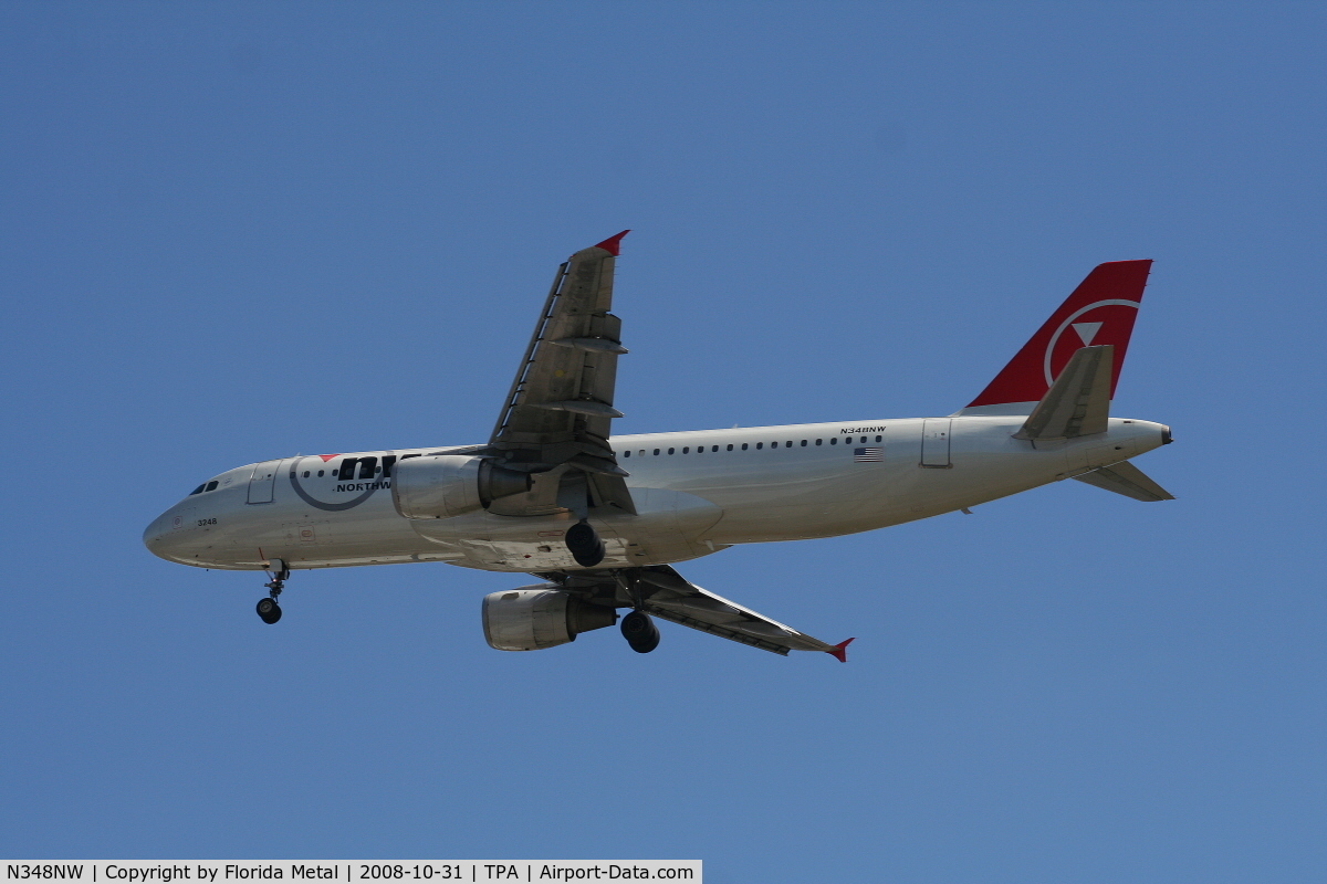 N348NW, 1993 Airbus A320-231 C/N 411, Northwest A320