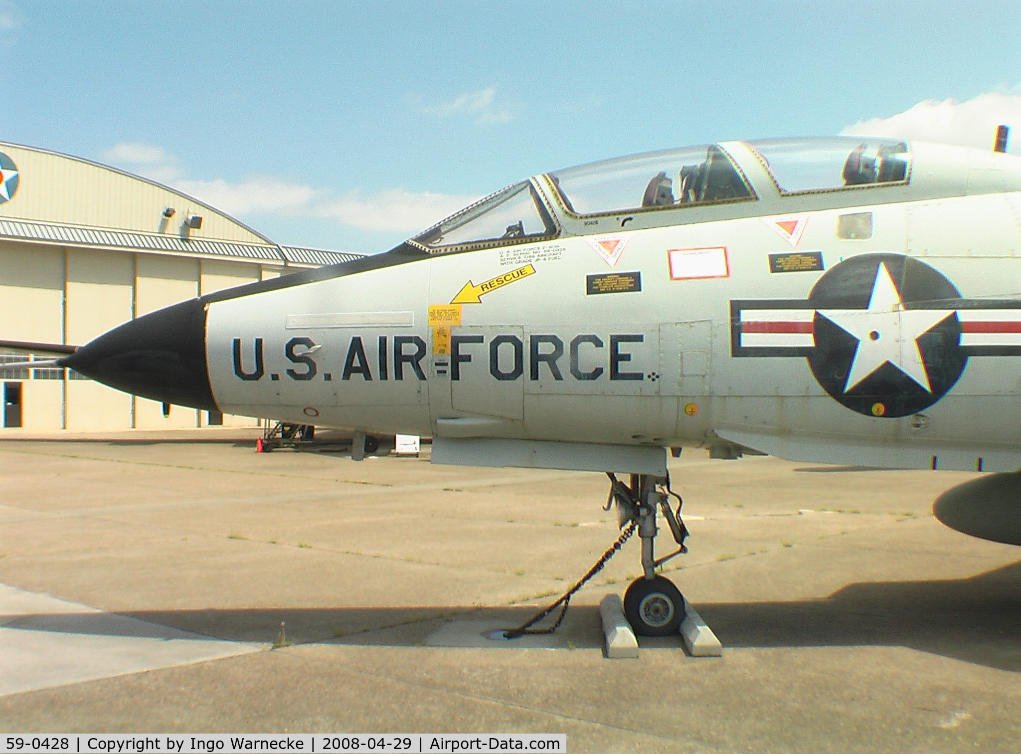 59-0428, McDonnell F-101B Voodoo C/N 752, McDonnell F-101B Voodoo of USAF at AMC Museum, Dover DE