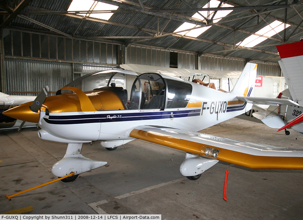 F-GUXQ, Robin DR-400-120 Petit Prince C/N 2497, Parked inside Airclub's hangar...
