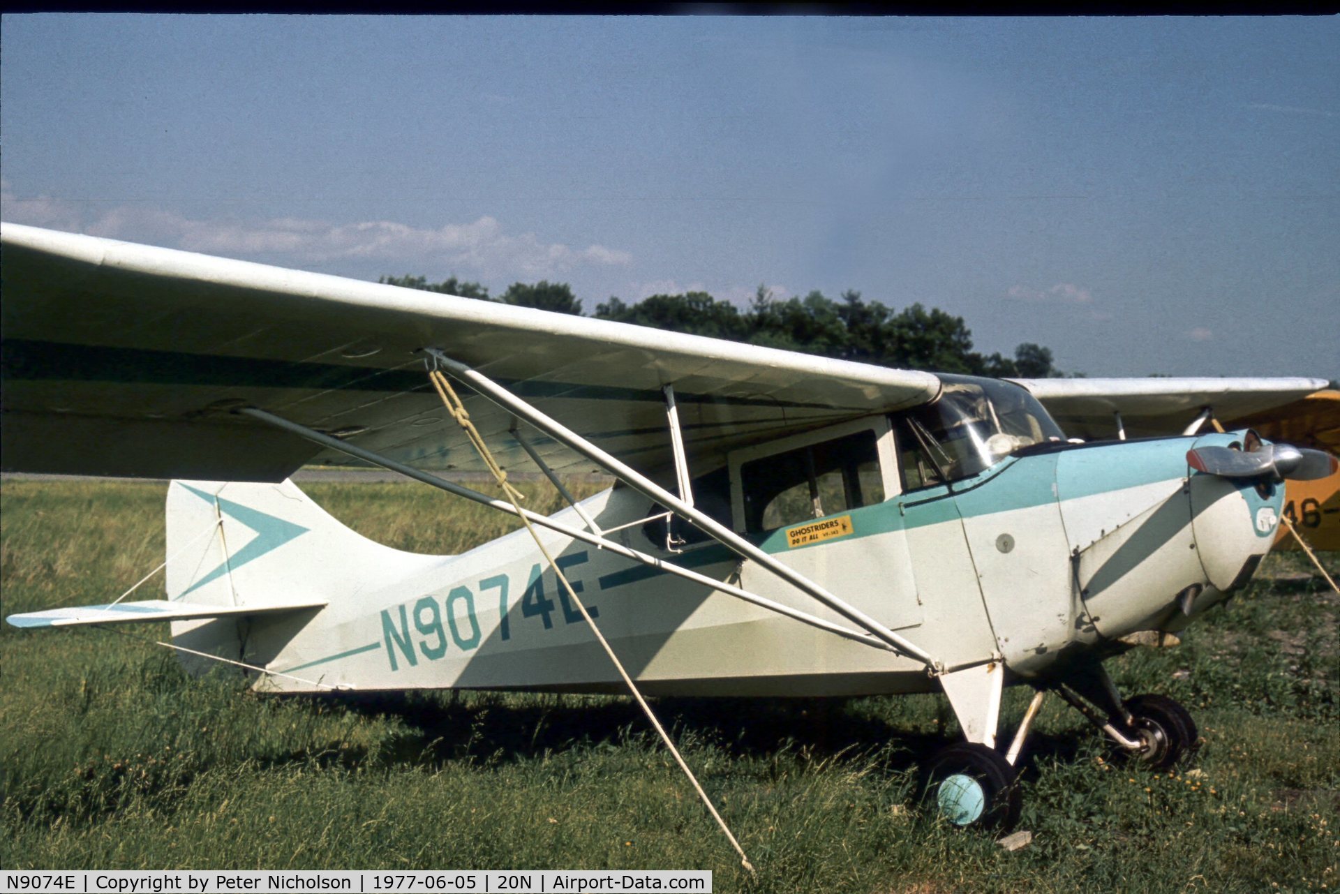 N9074E, 1959 Aeronca 11AC Chief C/N 11AC-705, This Aeronca Chief was at Kingston-Ulster Airport, New York State in the summer of 1977.