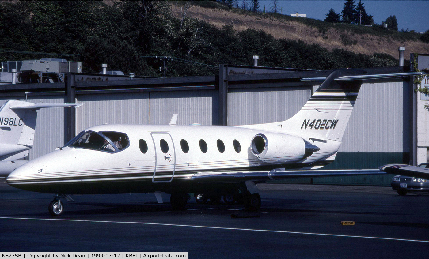 N827SB, 1990 Beech 400A Beechjet C/N RK-2, KBFI (Seen here as N402CW currently registered N827SB)