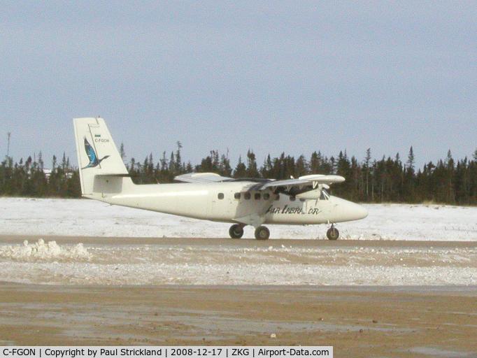 C-FGON, 1973 De Havilland Canada DHC-6-300 Twin Otter C/N 369, Leaving Kegaska Quebec north shore