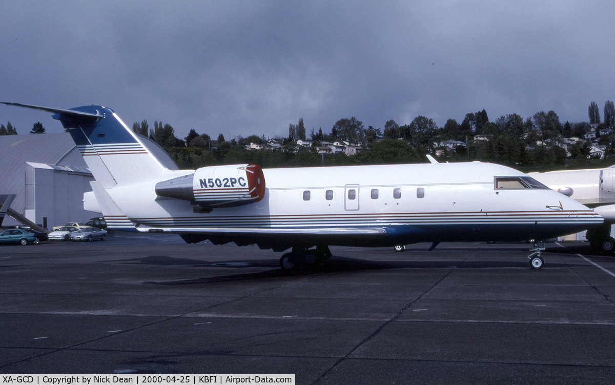 XA-GCD, 1992 Canadair Challenger 601-3A (CL-600-2B16) C/N 5121, KBFI (Seen here as N502PC now carried by a GIV current reg on the Challenger is XA-GCD as posted)