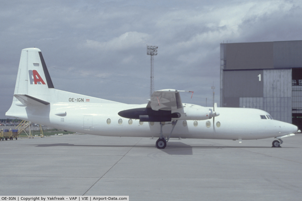 OE-IGN, 1985 Fokker F-27-500 Friendship C/N 10684, Amadeus Air Fokker 27