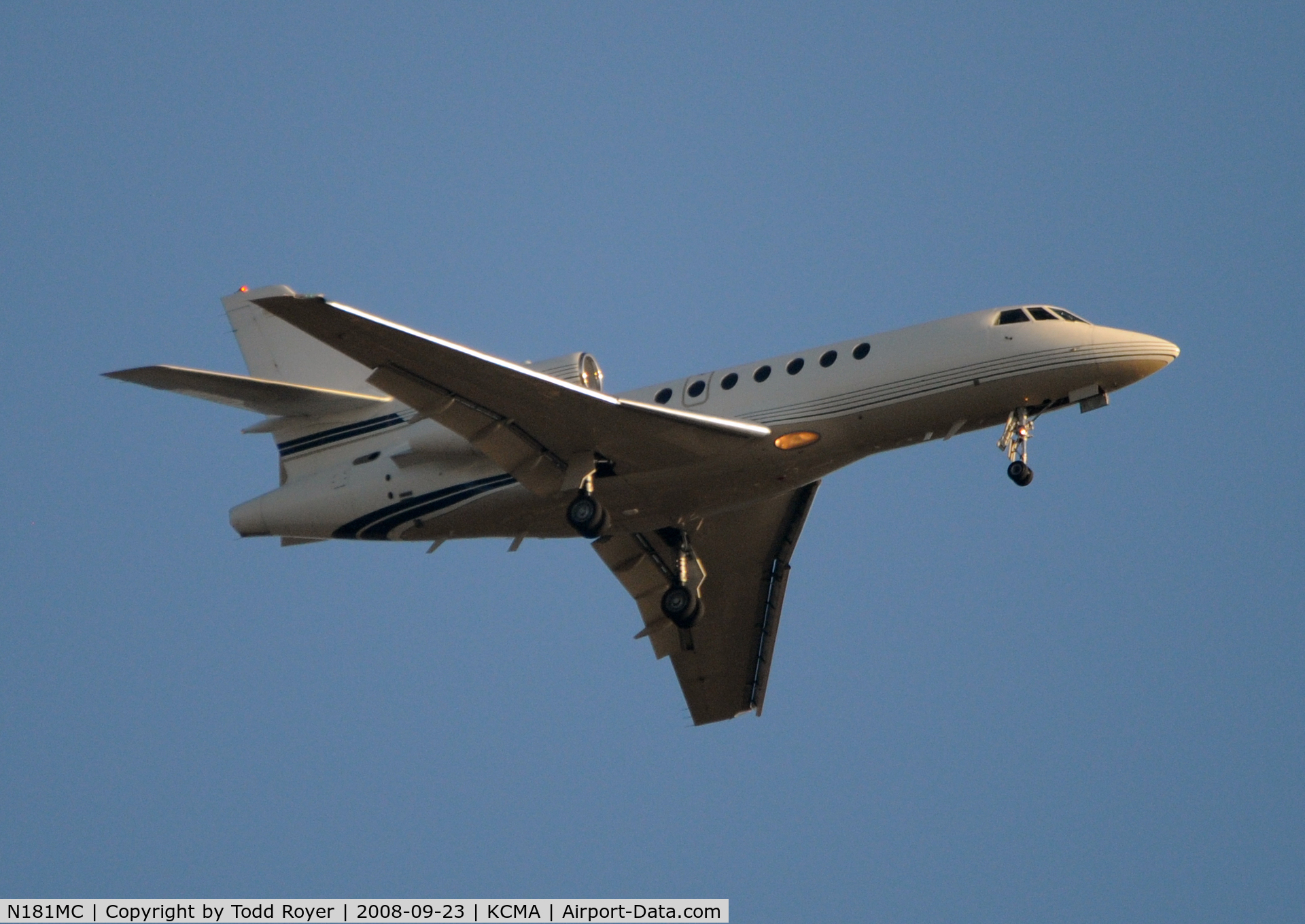 N181MC, 1999 Dassault Mystere Falcon 50 C/N 279, Backyard shot about 4 miles east of CMA