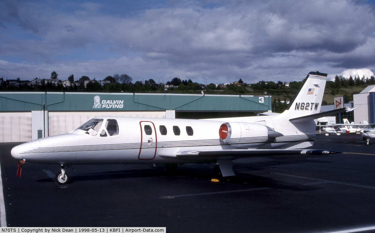 N70TS, 1975 Cessna 500 Citation C/N 500-0281, KBFI (Seen here as N62TW and currently registered as posted N70TS)