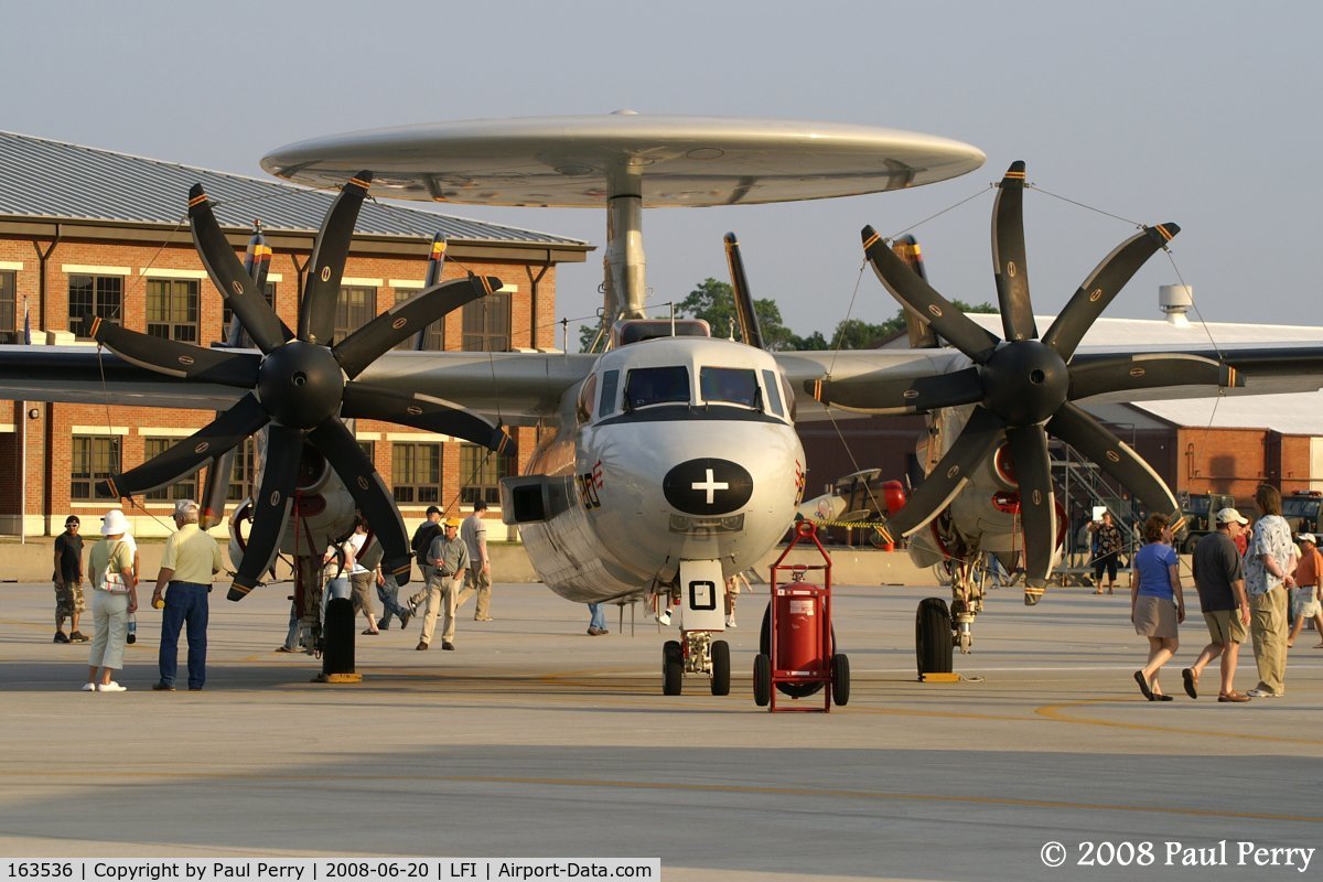 163536, Grumman E-2C-II Hawkeye C/N A52-124, The stalwart Hummer, showing off those wicked blades