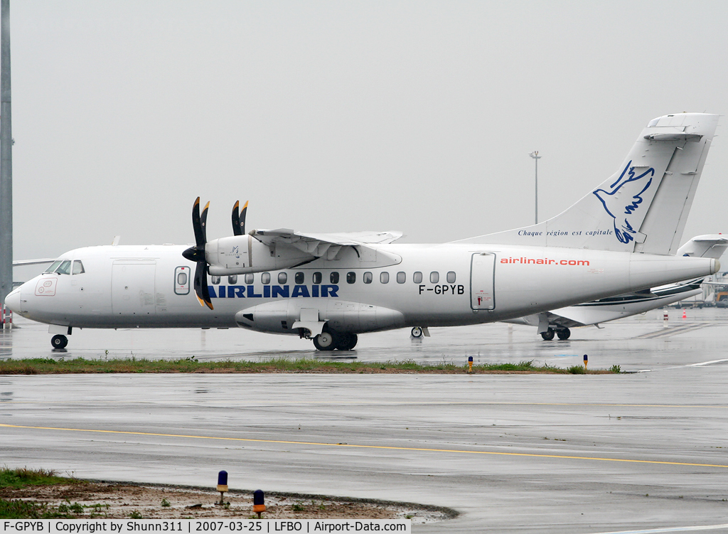 F-GPYB, 1996 ATR 42-500 C/N 480, Parked at the General Aviation area...