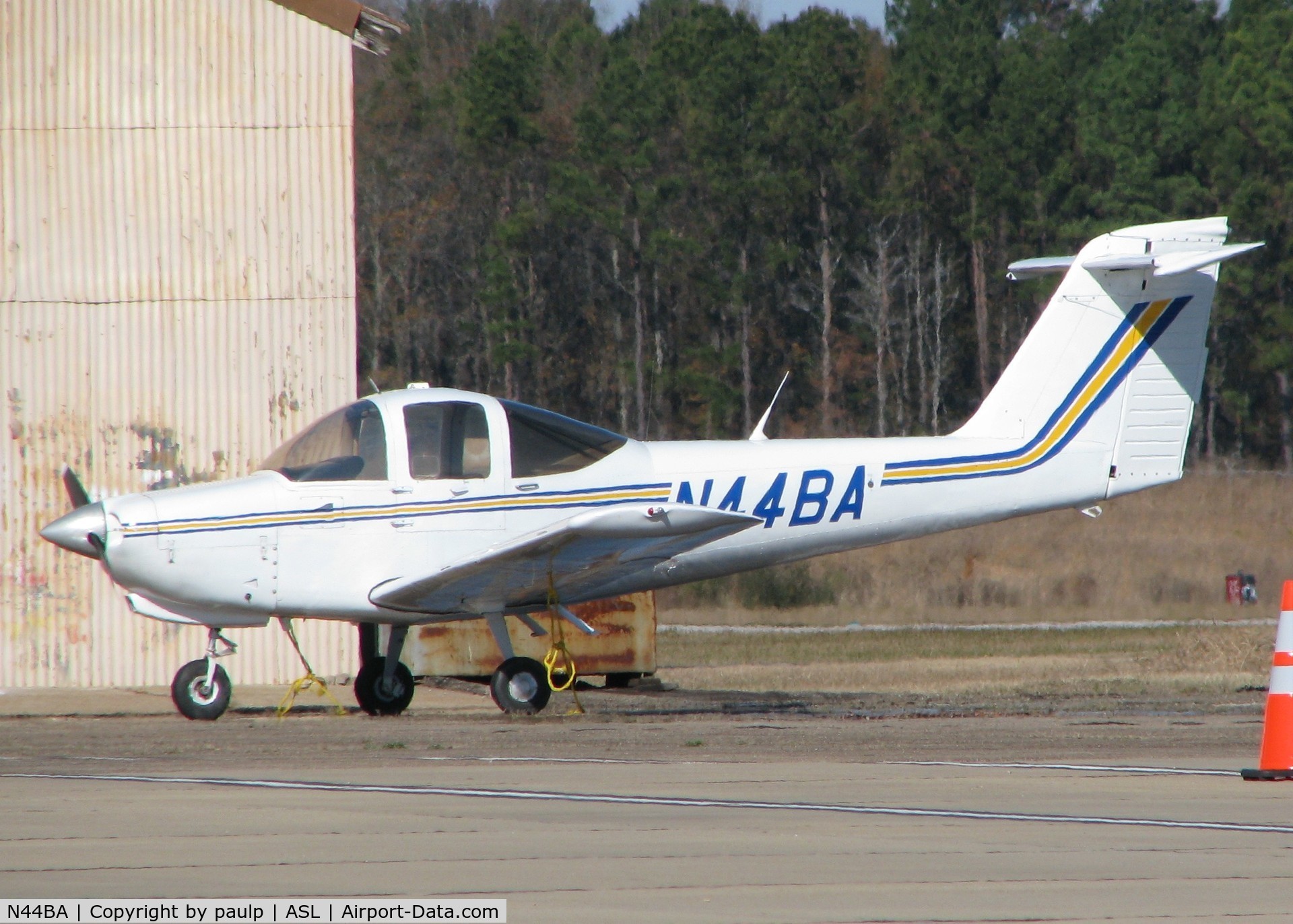 N44BA, 1979 Piper PA-38-112 Tomahawk C/N 38-79A0442, Parked at the Marshall/Harrison County Texas airport.