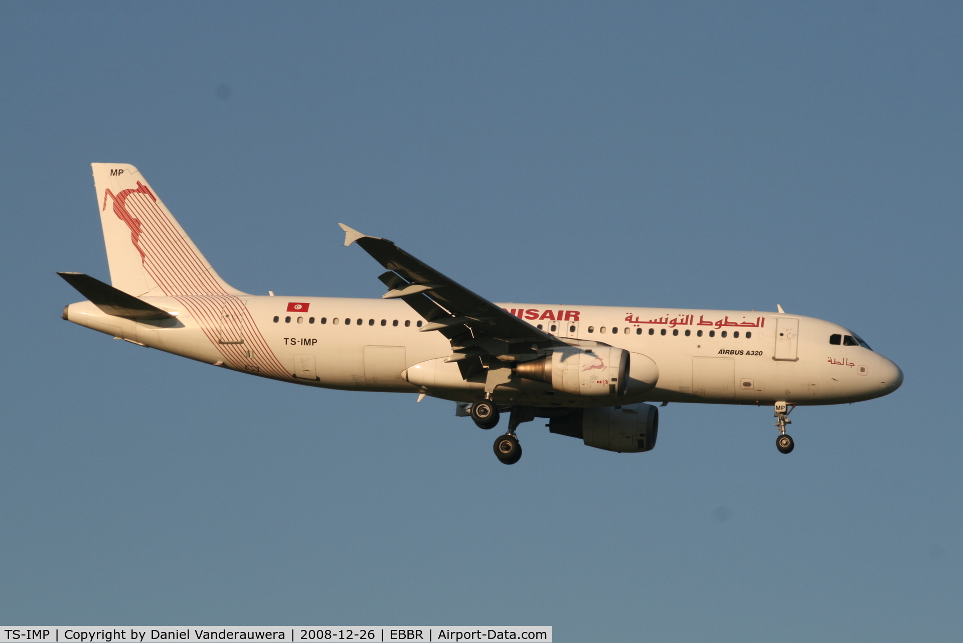 TS-IMP, 2002 Airbus A320-211 C/N 1700, flight TU788 is descending to rwy 02
