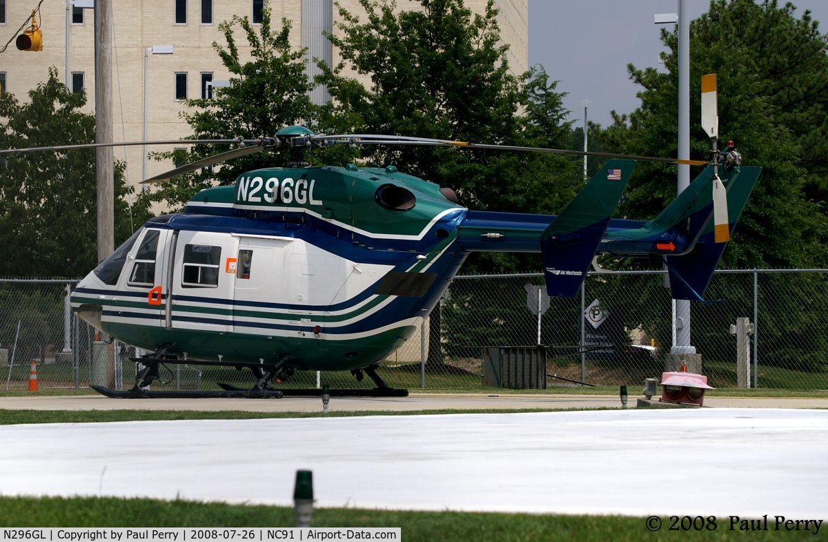 N296GL, 1990 Eurocopter-Kawasaki BK-117B-2 C/N 7222, Newest helo at Pitt-County Memorial Hospital