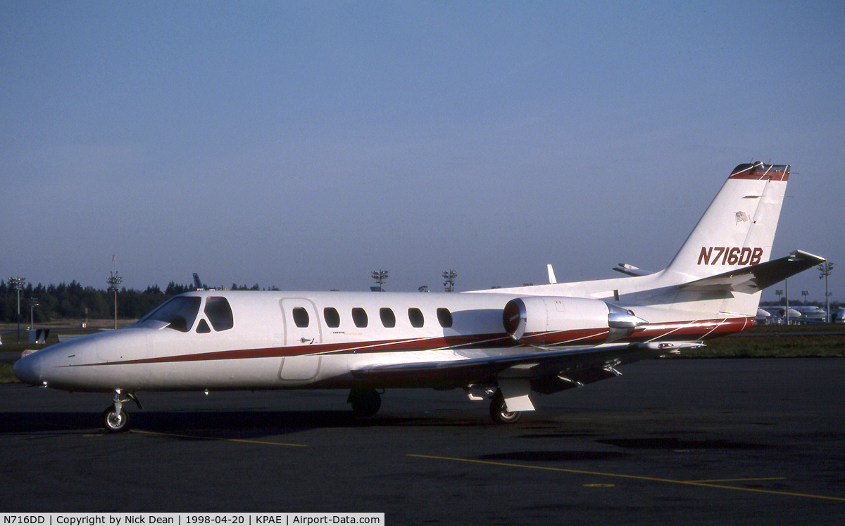 N716DD, 1986 Cessna S550 Citation IIS C/N S550-0120, KPAE (Seen here as N716DB and currently registered N716DD as posted)