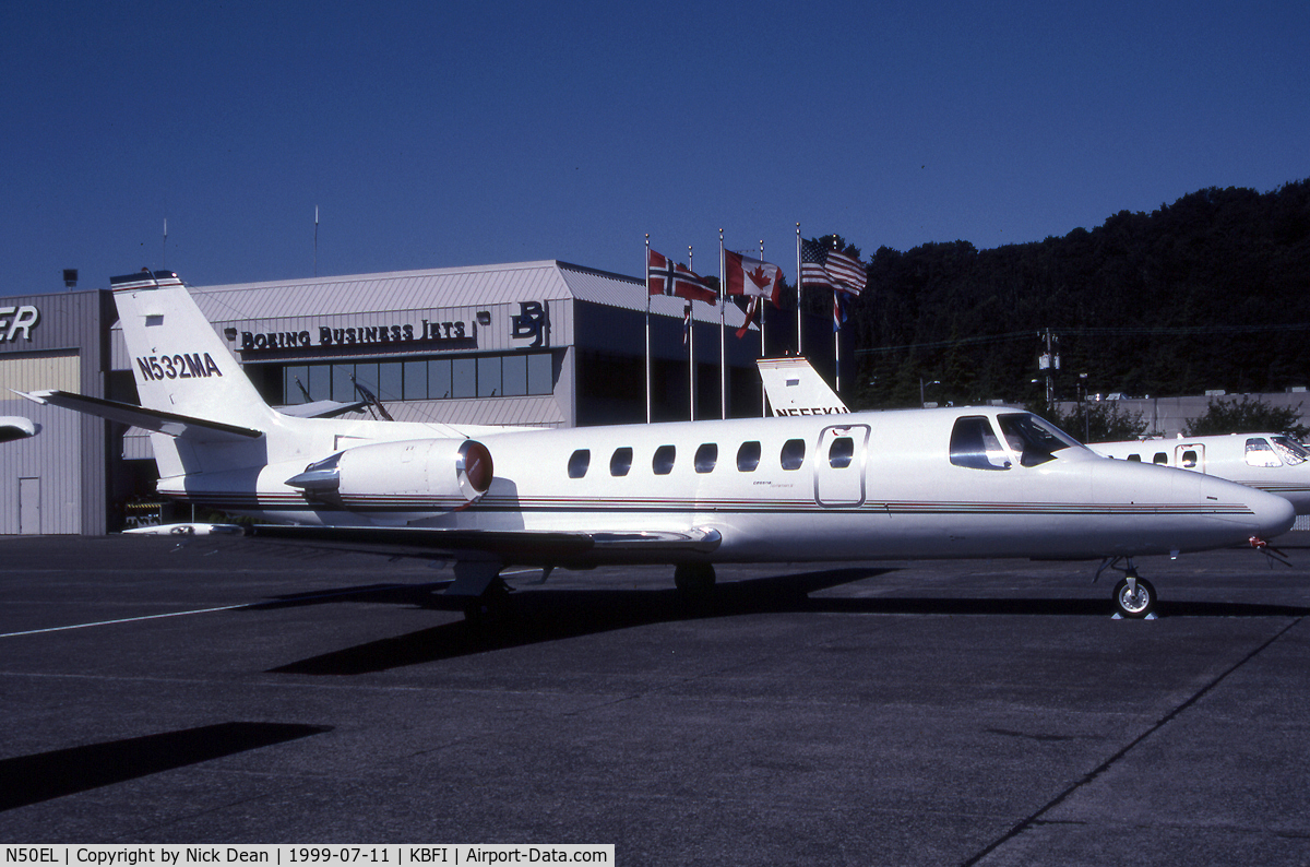 N50EL, 1989 Cessna 560 Citation V C/N 5600036, KBFI (Seen here as N532MA this airframe is now registered N50EL as posted)