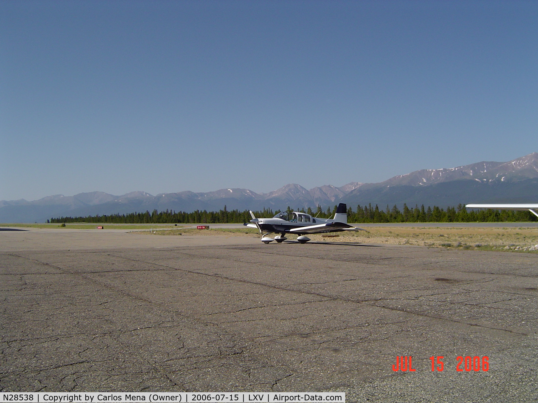 N28538, Grumman American AA-5B Tiger C/N AA5B0667, 28538 at Leadville CO, highest airports in US (9927ft)