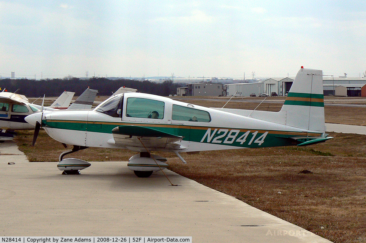 N28414, 1977 Grumman American AA-5B Tiger C/N AA5B0599, At Northwest Regional (Aero Valley) TX