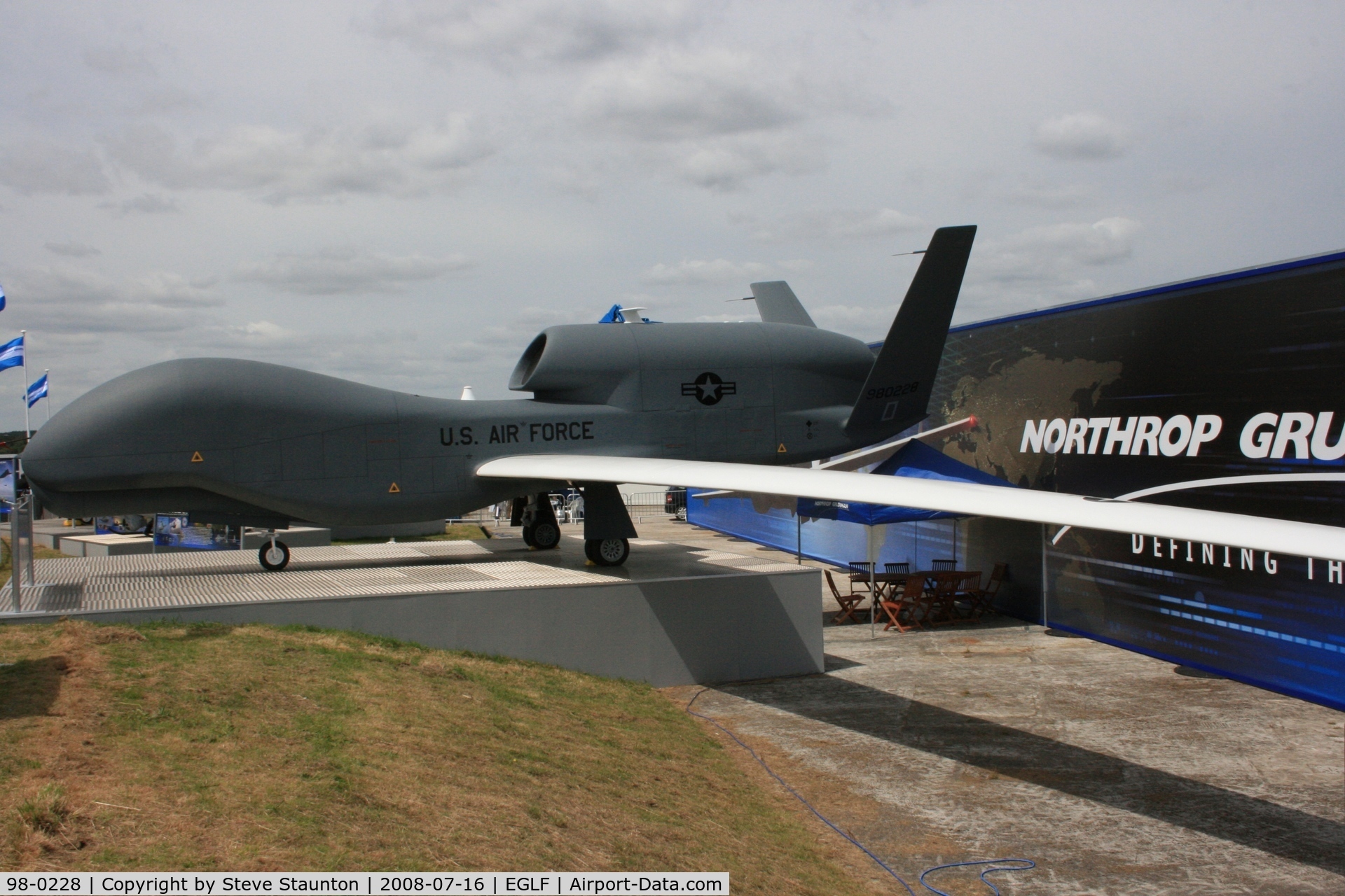 98-0228, 1998 Northrop Grumman RQ-4 Global Hawk C/N Not found 98-0228, Taken at Farnborough Airshow on the Wednesday trade day, 16th July 2009