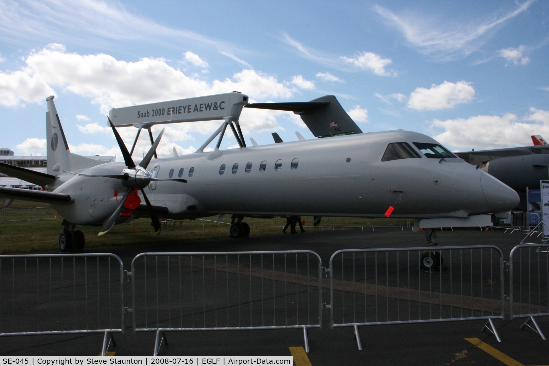 SE-045, 1997 Saab 2000 C/N 2000-045, Taken at Farnborough Airshow on the Wednesday trade day, 16th July 2008