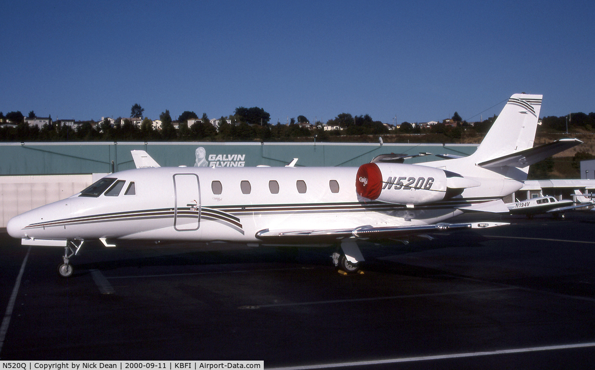 N520Q, 2000 Cessna 560XL C/N 560-5083, KBFI (Seen here as N520G this airframe is currently registered N520Q as posted)