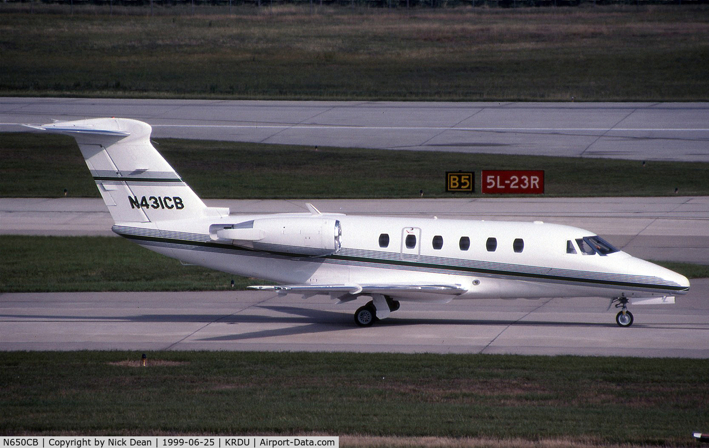 N650CB, 1985 Cessna 650 Citation III C/N 650-0084, KRDU (Seen here as N431CB this airframe is currently registered N650CB as posted)