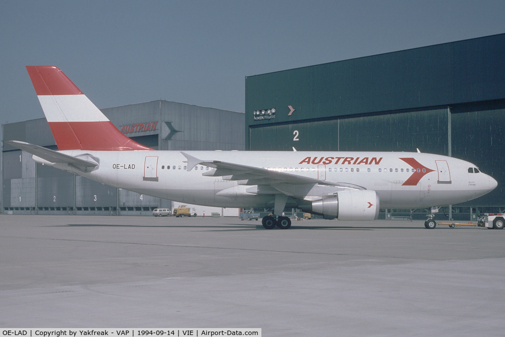 OE-LAD, 1991 Airbus A310-325 C/N 624, Austrian Airlines Airbus 310