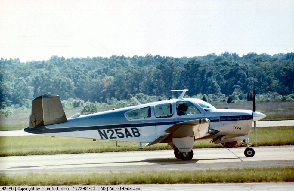 N25AB, Beech V35B Bonanza C/N D9341, In 1972 the Bonanza V35B had been in continuous production since 1947 and this example was registered as the Silver Anniversary example.