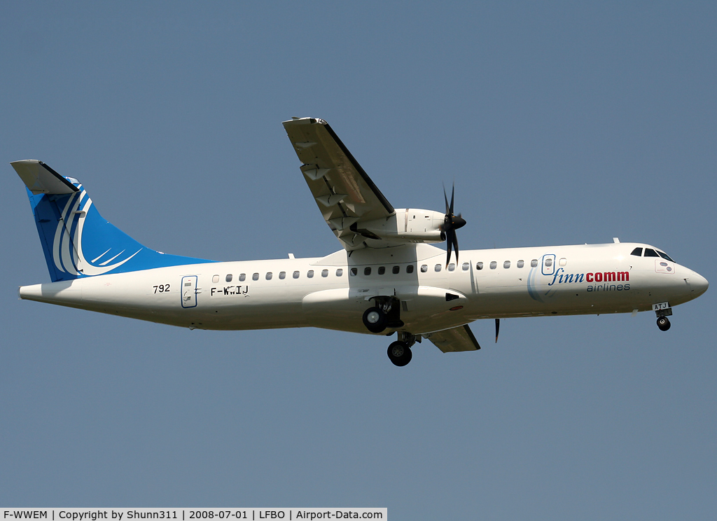 F-WWEM, 2008 ATR 72-212A C/N 792, C/n 0792 - To be OH-ATJ