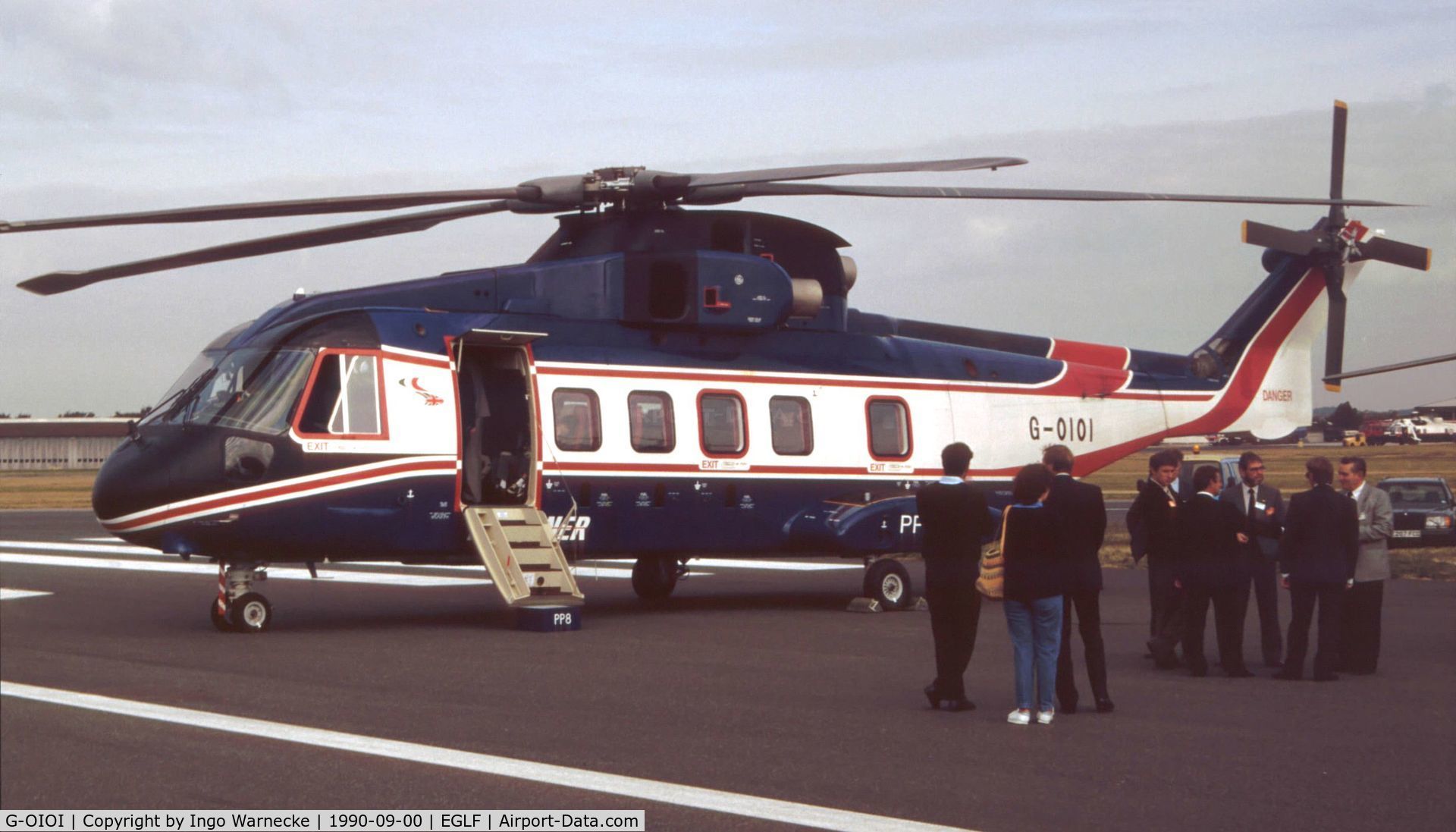 G-OIOI, AgustaWestland EH-101 Heliliner C/N 50008/PP8, EH Industries EH101 Heliliner Prototype at Farnborough International 1990