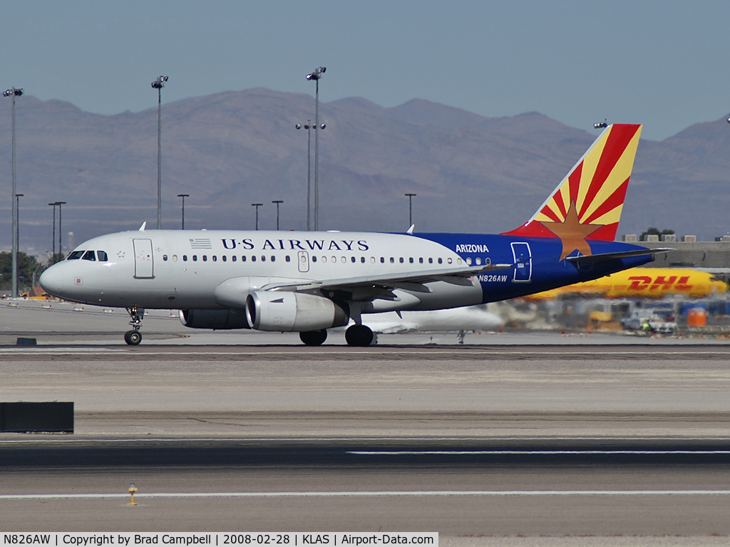 N826AW, 2001 Airbus A319-132 C/N 1534, US Airways - 'Arizona' / Airbus Industrie A319-132