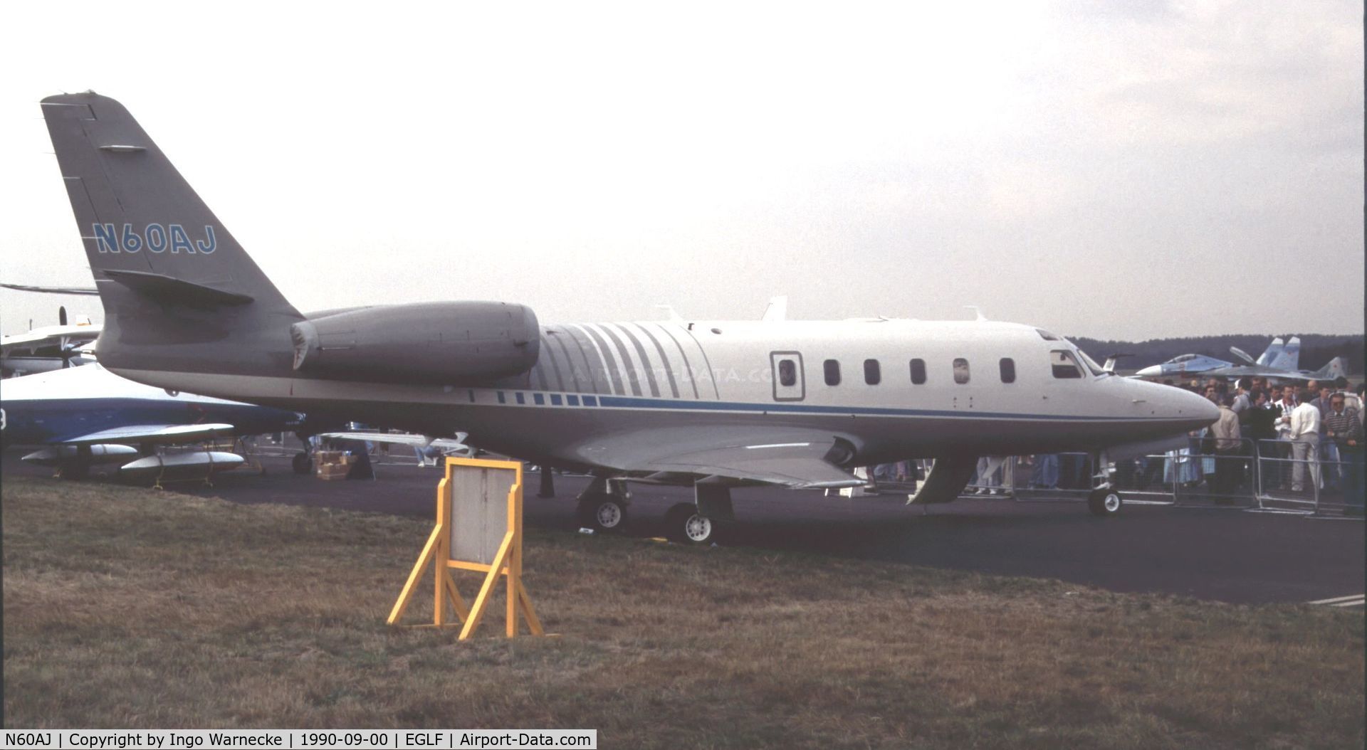 N60AJ, Israel Aircraft Industries IAI-1125 Astra SP C/N 042, IAI Astra SP  at Farnborough International 1990