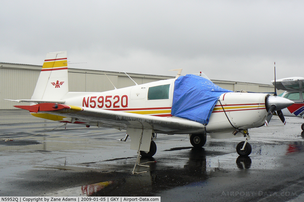 N5952Q, 1965 Mooney M20E C/N 838, At Arlington Municipal Parked in known icing conditions...hehe