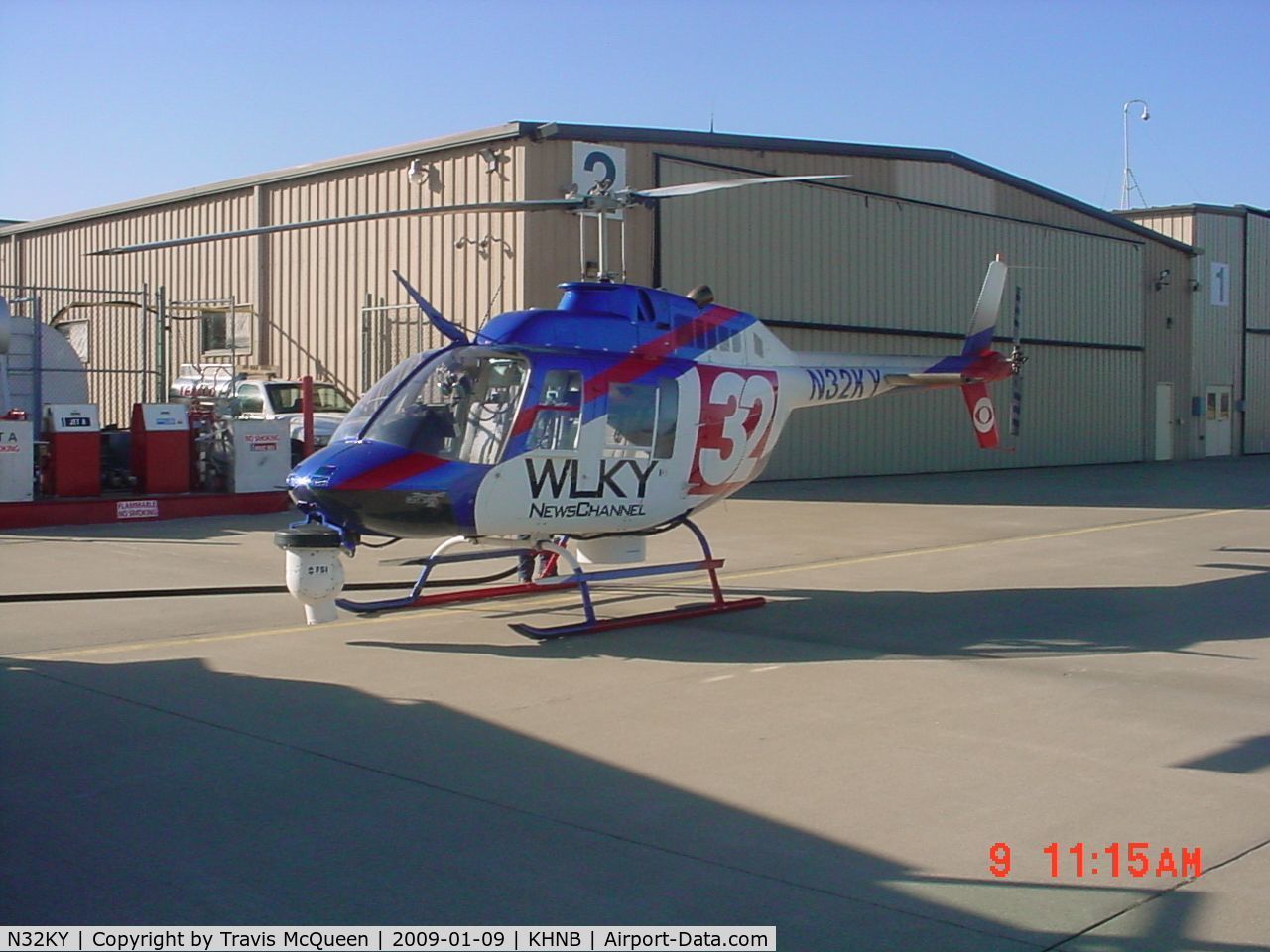 N32KY, 1979 Bell 206B C/N 2875, Parked on ramp @ KHNB on 1/9/09... In front of DCFS...