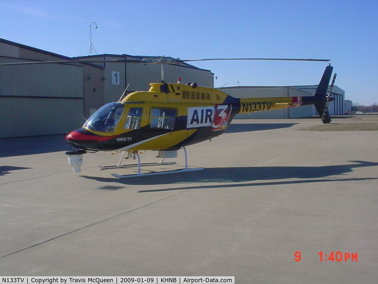 N133TV, 1976 Bell 206B JetRanger II C/N 2058, Parked on ramp @ KHNB on 1/9/09... In front of DCFS...
