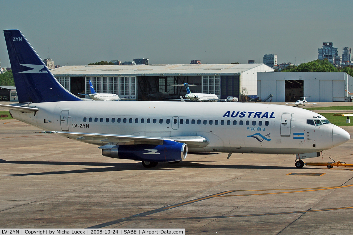 LV-ZYN, 1980 Boeing 737-236 C/N 21794, At Aeroparque (AEP)