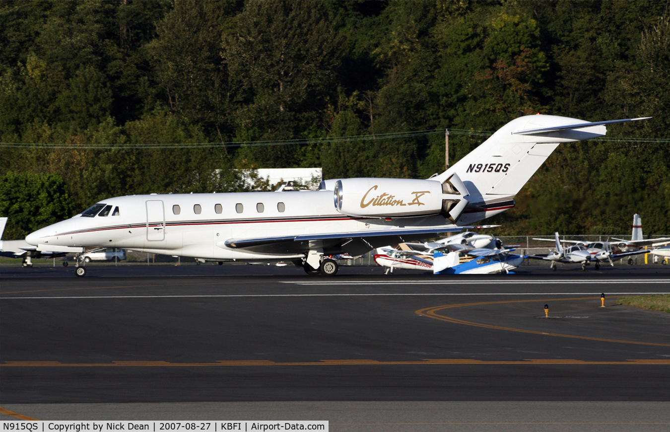 N915QS, 1996 Cessna 750 Citation X Citation X C/N 750-0015, KBFI (Seen here as a Netjets hack this Slicer is currently registered in Australia as VH-XCJ)