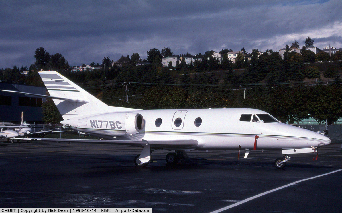 C-GJET, 1974 Dassault Falcon 10 C/N 25, KBFI (Seen here as N177BC this airframe is currently registered C-GJET as posted)