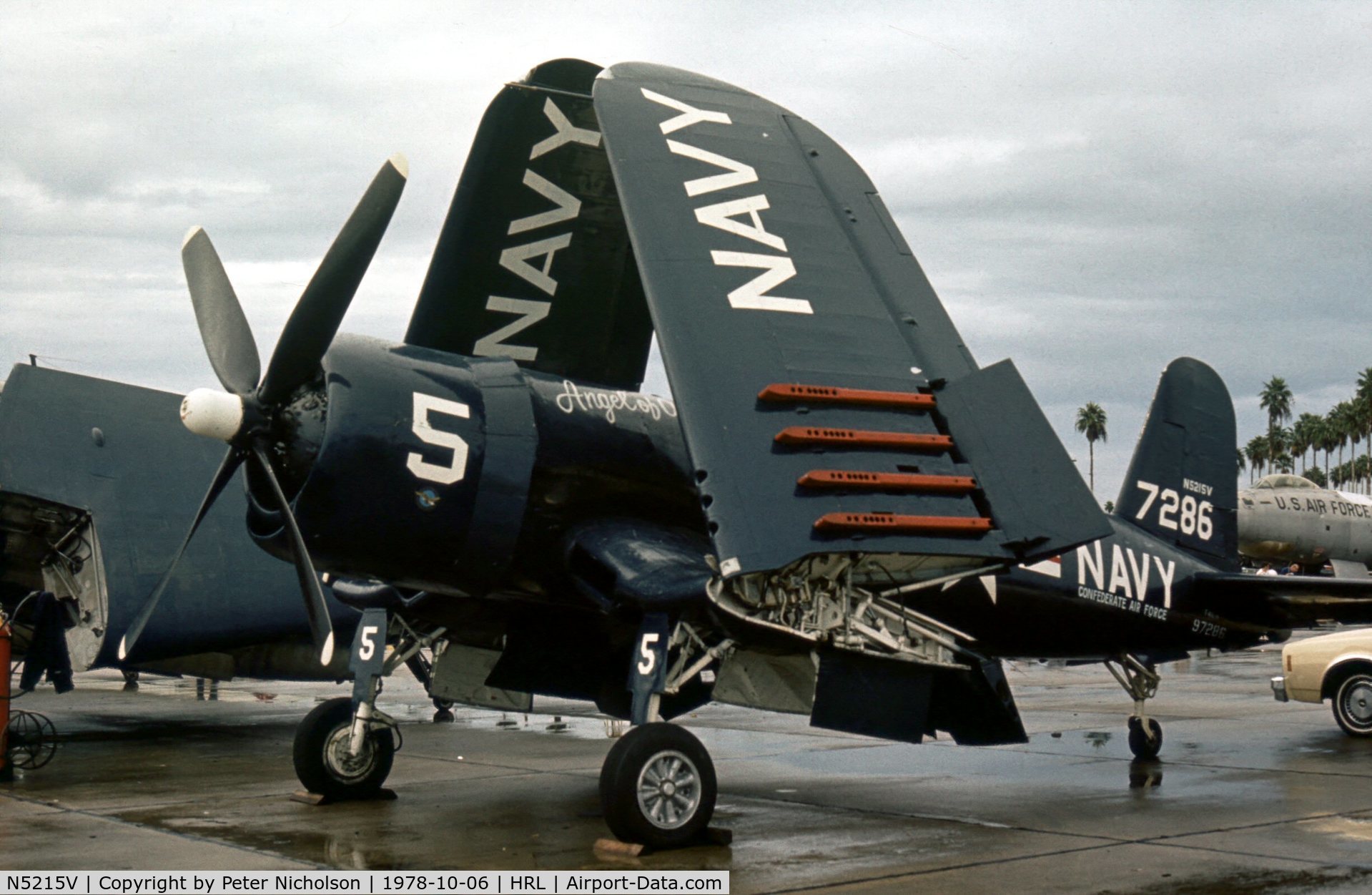 N5215V, 1945 Vought F4U-4 Corsair C/N 9440, This Corsair, Bu 97286,  was displayed by the Confederate Air Force at the 1978 Airshow at Harlingen
