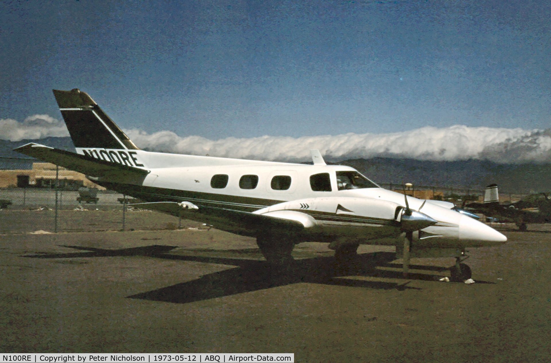 N100RE, 1981 Beech B-60 Duke C/N P-570, This Duke was seen at Albuquerque in an earlier colour scheme.