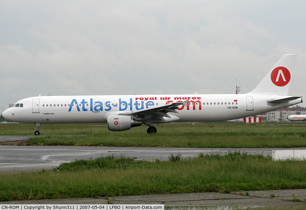 CN-ROM, 2007 Airbus A321-211 C/N 3070, Rolling holding point rwy 32R for departure...