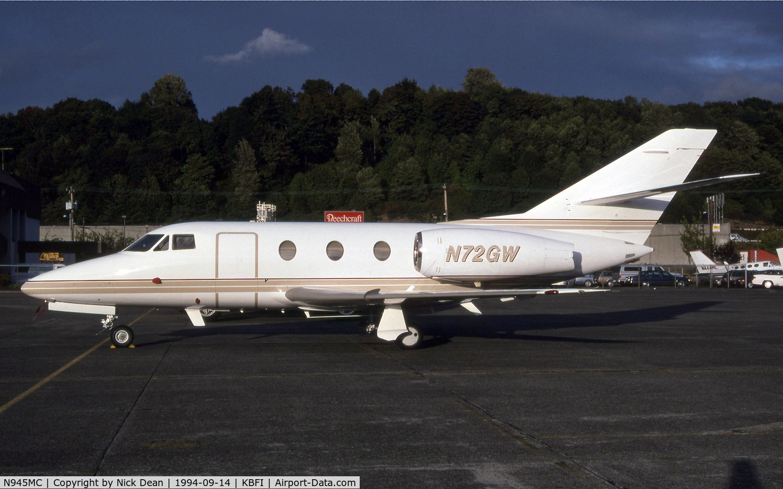 N945MC, Dassault Falcon 10 C/N 037, KBFI (Seen here as N72GW this airframe is reported B/U at Atlanta Air Salvage)