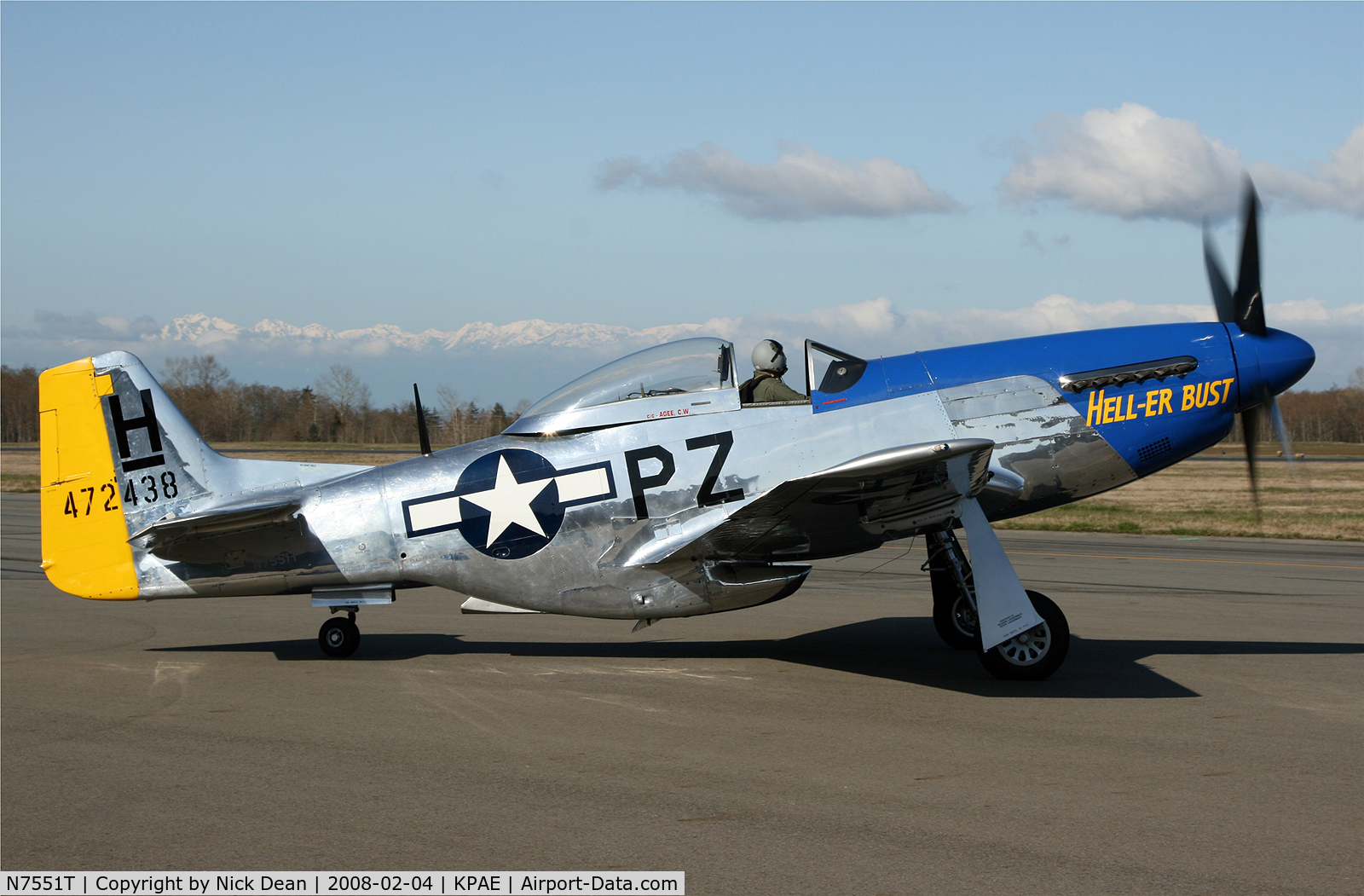 N7551T, 1944 North American P-51D Mustang C/N 122-38997, KPAE C/N 122-38897 not as posted 44- which is the AAF serial number