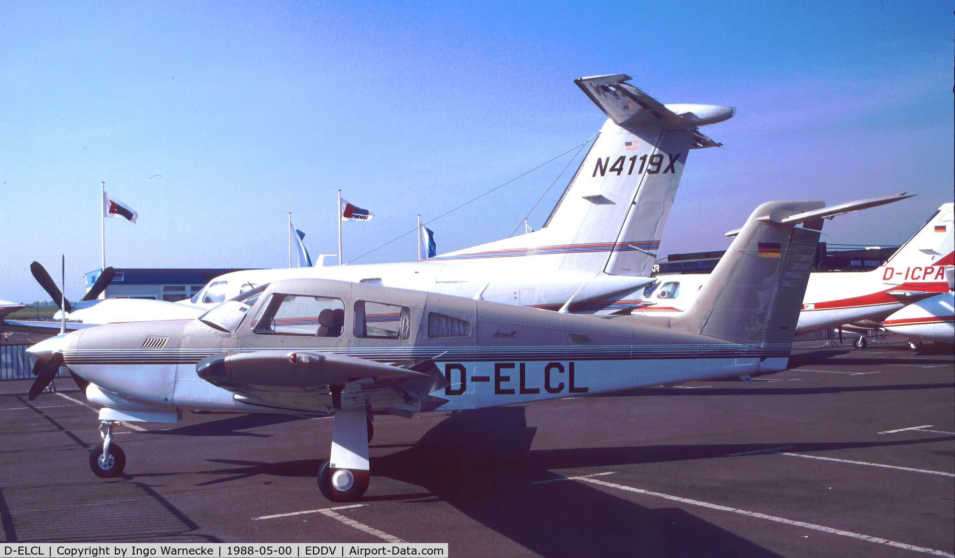 D-ELCL, 1988 Piper PA-28RT-201T Turbo Arrow IV C/N 28R-2831036, Piper PA-28RT-201T Turbo Arrow IV at the ILA 1988, Hannover