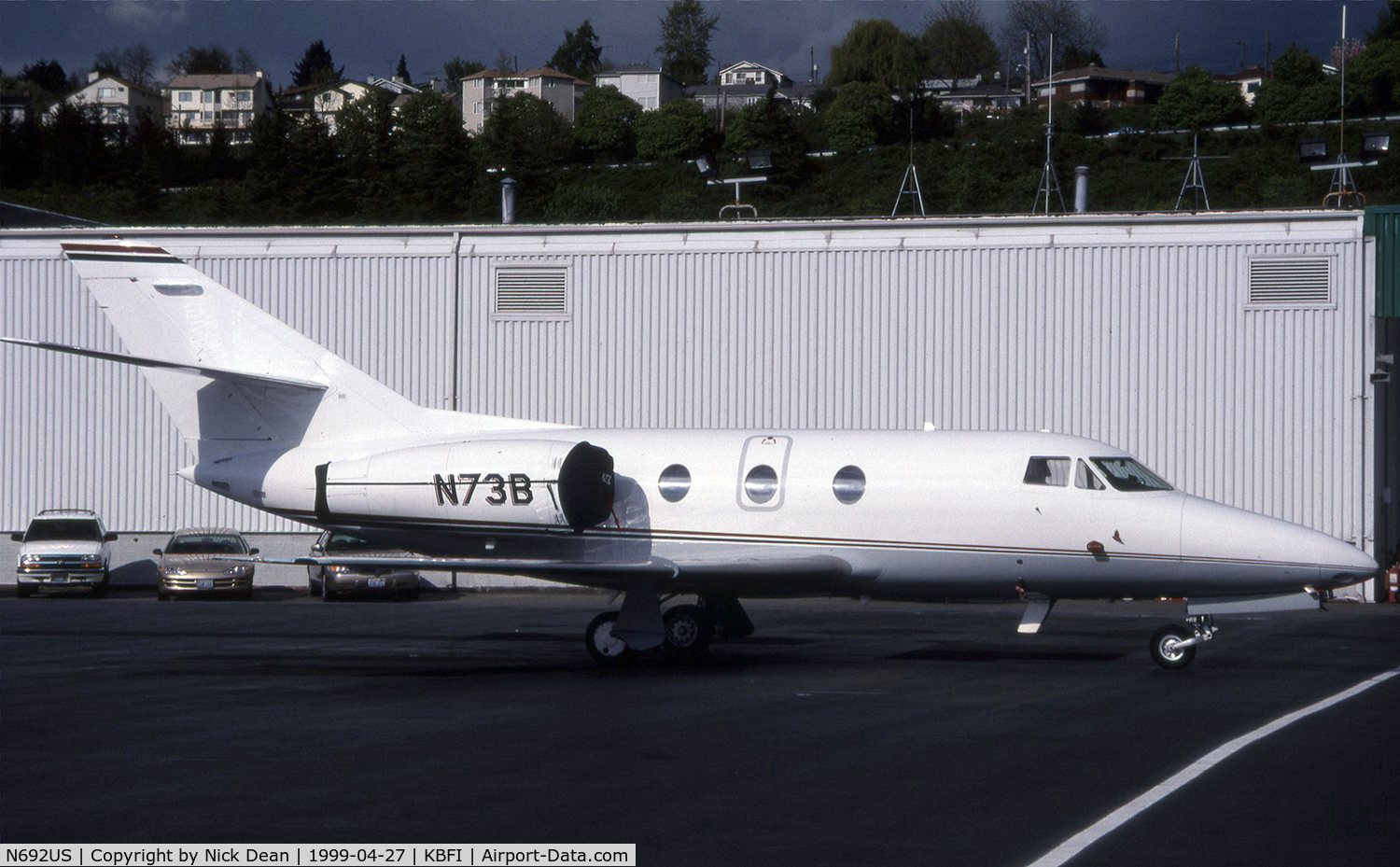N692US, 1976 Dassault Falcon 10 C/N 79, KBFI (Seen here as N73B and currently registered N692US as posted)