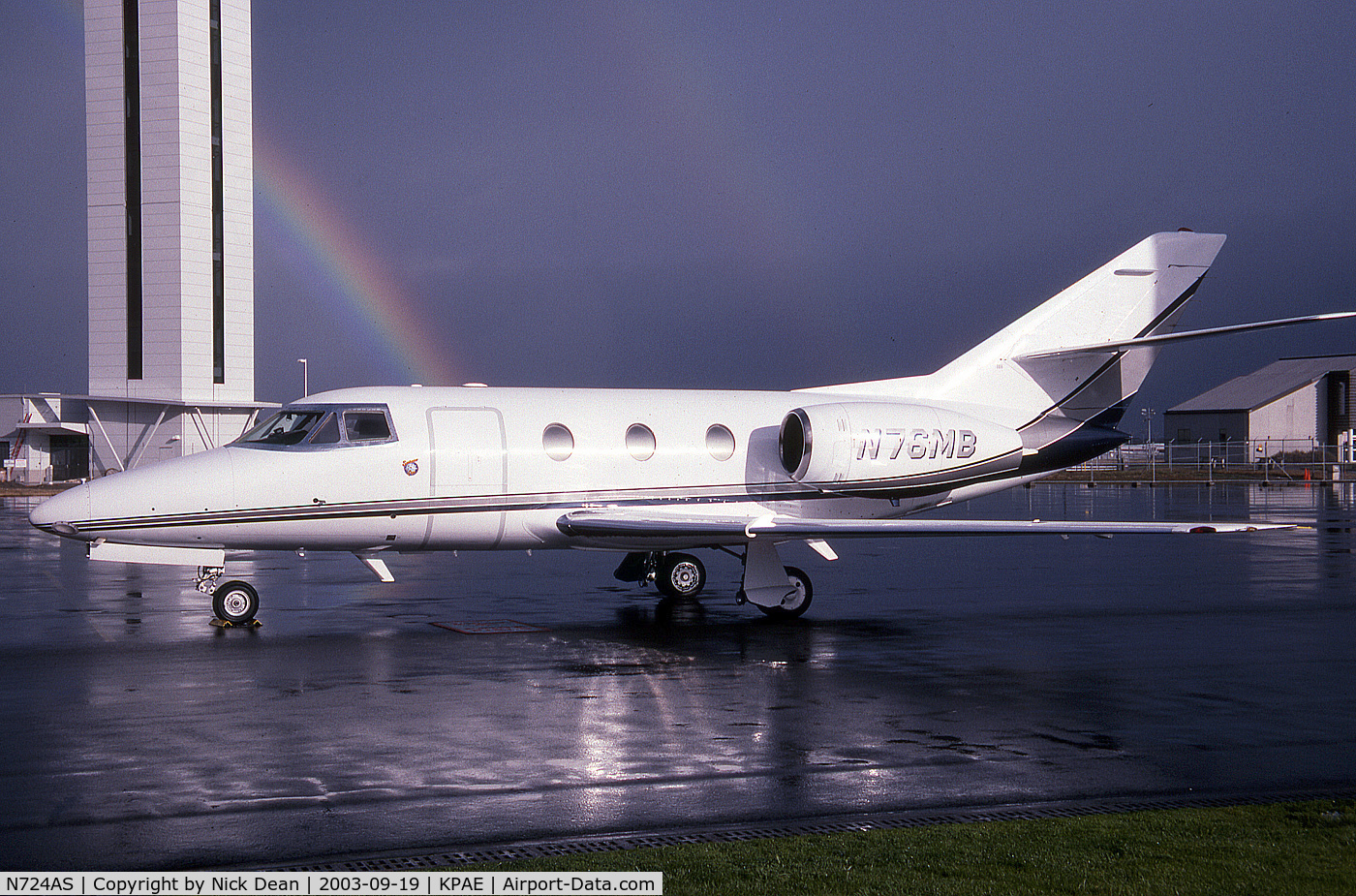 N724AS, 1976 Dassault Falcon 10 C/N 83, KPAE (Seen here as N76MB this airframe is currently registered N724AS as posted)
