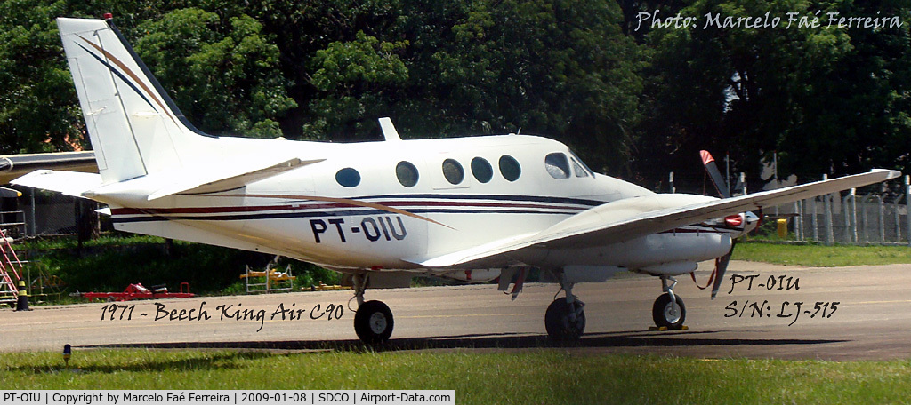 PT-OIU, 1971 Beech C90 King Air C/N LJ-515, Parked in Sorocaba-SP.