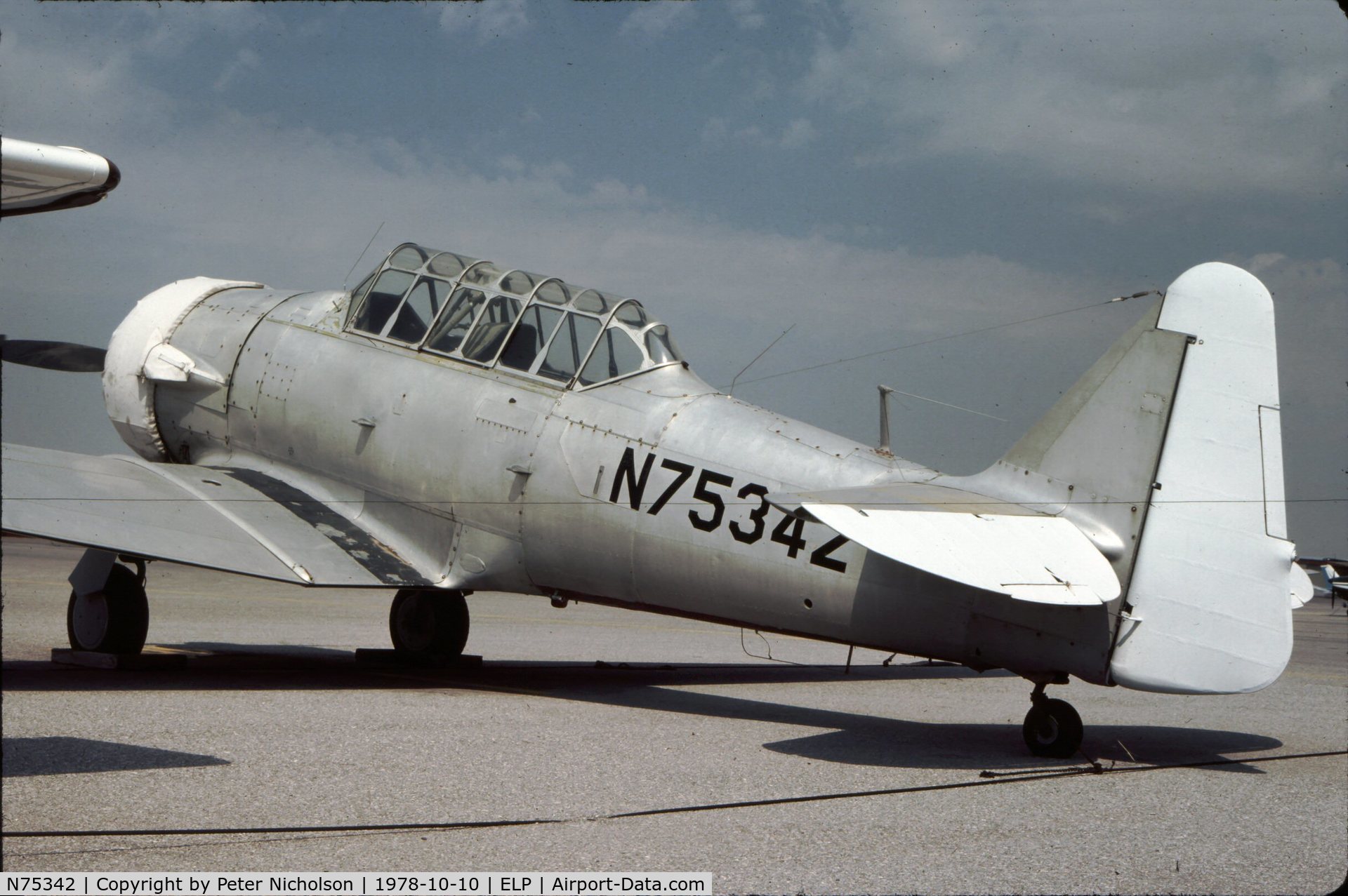 N75342, 1956 North American AT-6D Texan C/N 42-44641, As seen at El Paso in October 1978.