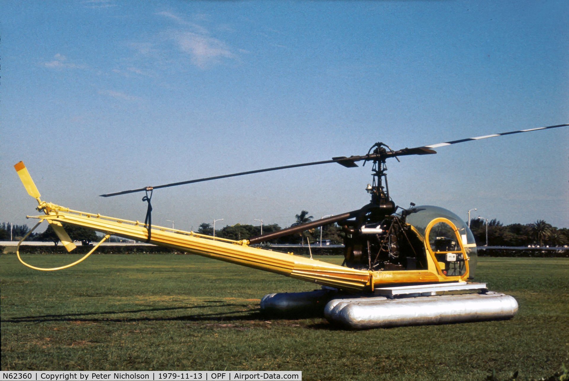 N62360, Hiller UH-12E C/N 1146, Ex OH-23D Raven 58-5497 was with Tropical Helicopters at Opa-Locka in 1979.