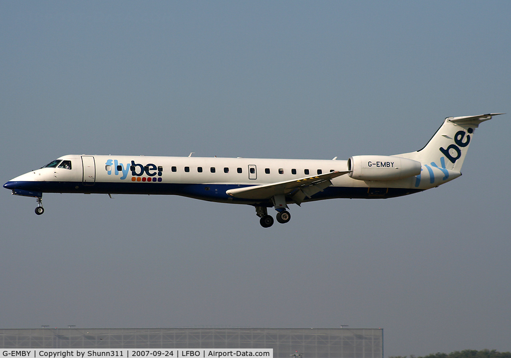 G-EMBY, 2002 Embraer EMB-145EU (ERJ-145EU) C/N 145617, Landing rwy 14L