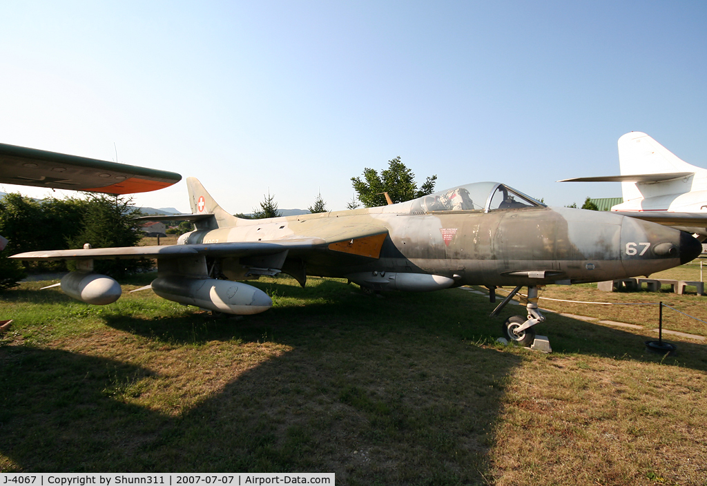 J-4067, Hawker Hunter F.58 C/N 41H-697434, S/n XE55 - Preserved Swiss Hunter