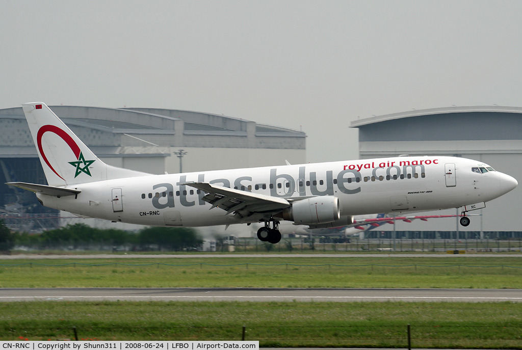 CN-RNC, 1994 Boeing 737-4B6 C/N 26529, Landing rwy 14R