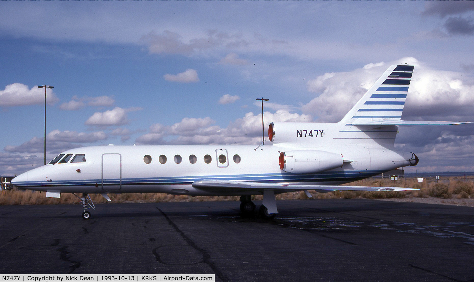 N747Y, 1981 Dassault Falcon 50 C/N 49, KRKS Taken on the trip delivering a PA30 from KPAE to KTMP we stopped here for fuel